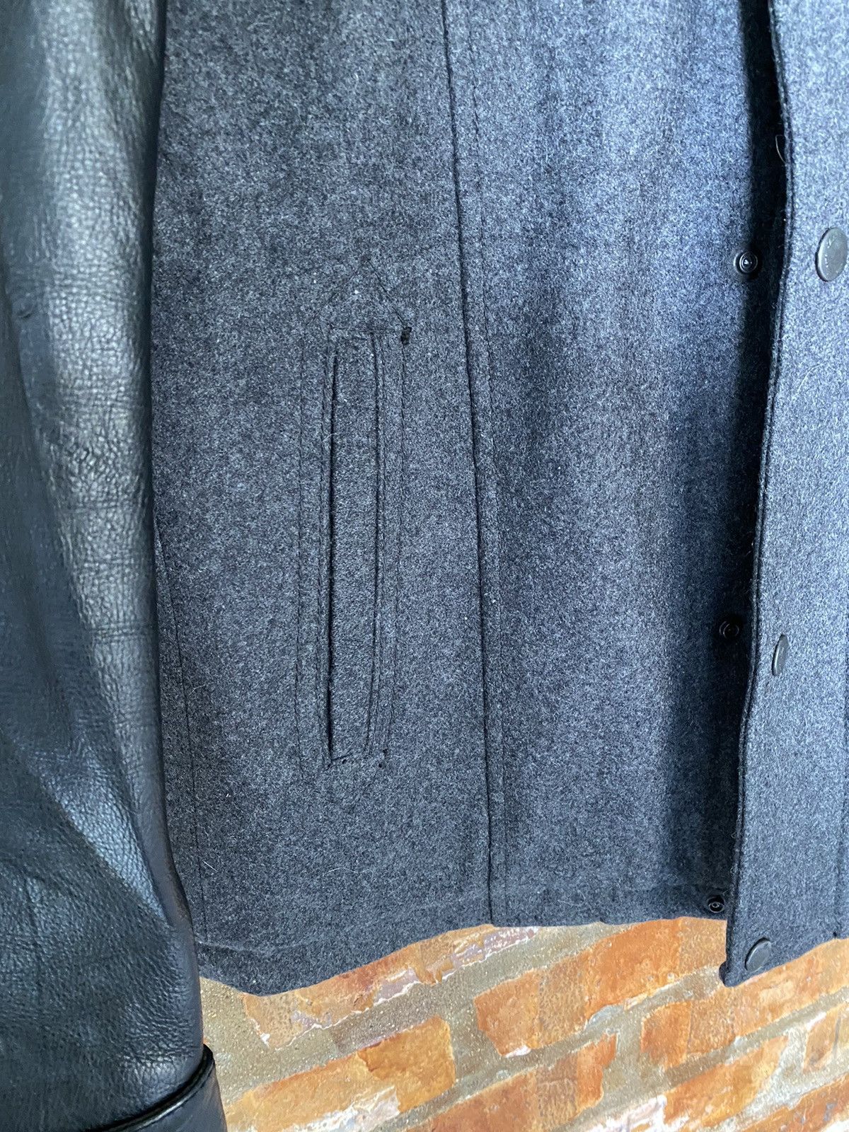 Tete Homme 🔥2000s Tete Homme Leather sleeve varsity wool jacket Size US L / EU 52-54 / 3 - 8 Thumbnail
