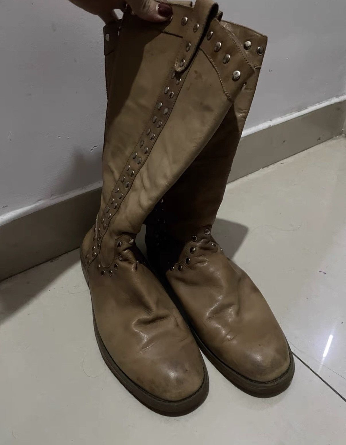 Dolce & Gabbana Dolce & Gabbana Vintage Leather Studded Back-Zip Shaft Boots Size US 10 / EU 43 - 2 Thumbnail