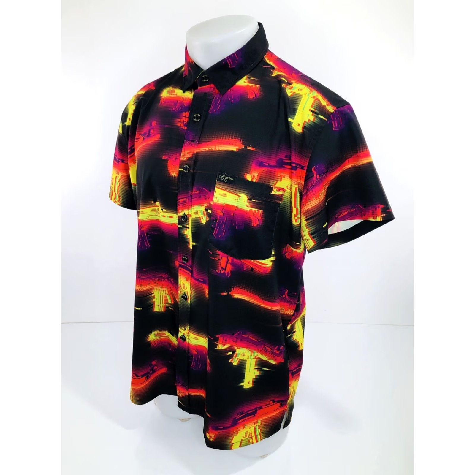 Etro RETRO RIFLE GLITCH AR15 Tactical Shirt - L Multicolor - Short Sleeve Button-Up Mens Retro 90s Theme Shirt - 4G EXCELLENT Size US L / EU 52-54 / 3 - 4 Thumbnail