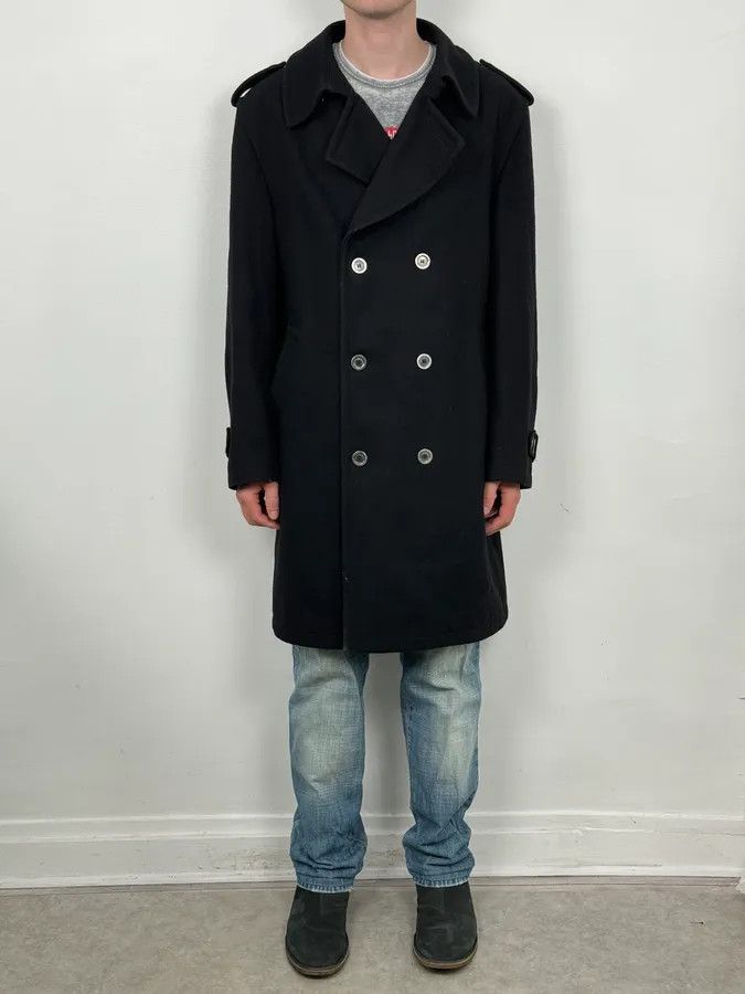 Burberry 2000s Burberry Black Double-Breasted Wool Coat Size US L / EU 52-54 / 3 - 2 Thumbnail
