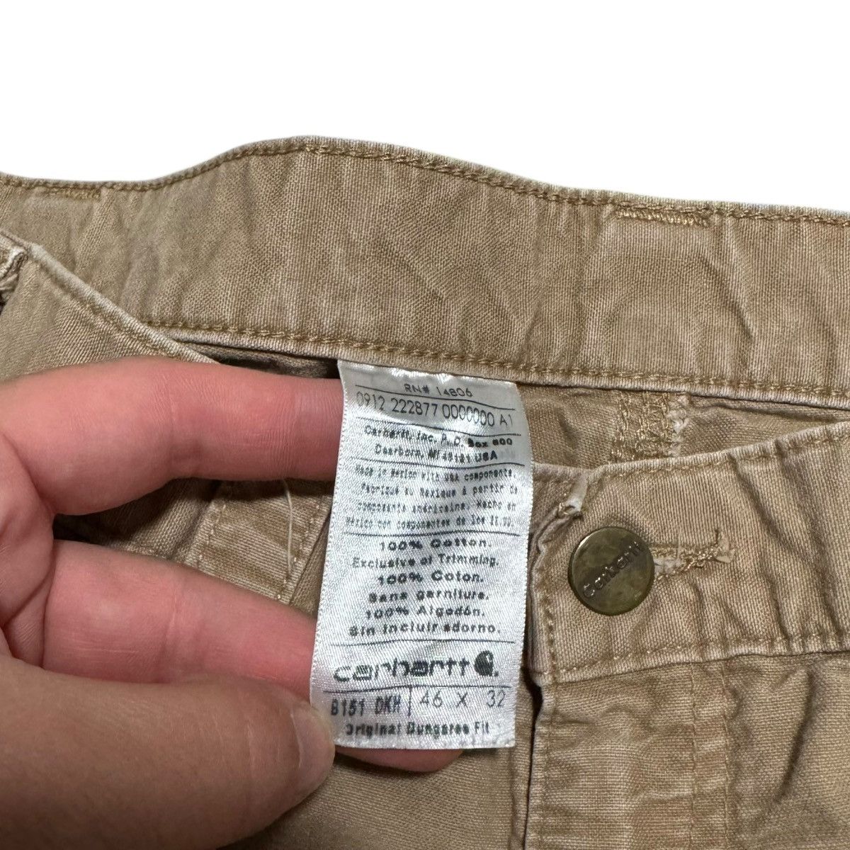 Carhartt Carhartt Original Dungaree Fit Stained Pants Mens 44x29.75 Size US 44 / EU 60 - 7 Thumbnail