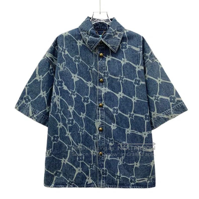 Louis Vuitton Louis Vuitton 24 blue logo print full print lapel single b Size US L / EU 52-54 / 3 - 1 Thumbnail
