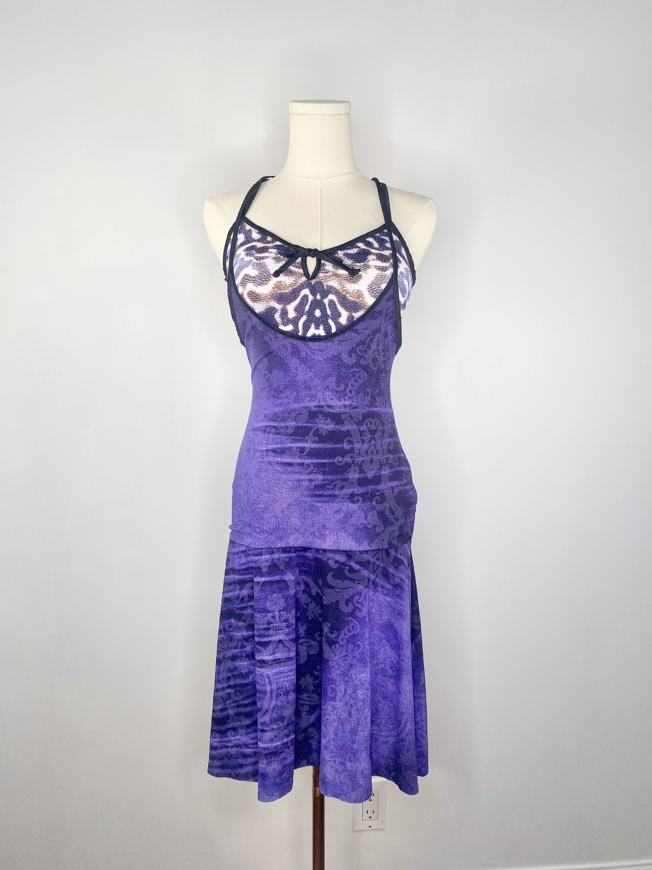Just Cavalli - Purple / Animal Print Asymmetrical Dress