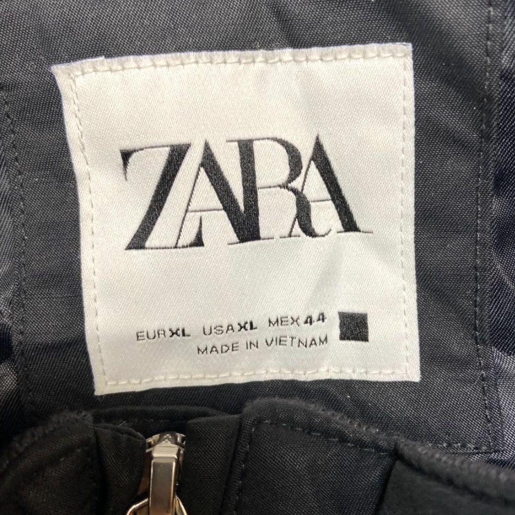 Zara Zara Mens XL Black Cotton Mock Neck Bomber Jacket Full Zip Windbreaker Outdoor Size US XL / EU 56 / 4 - 7 Thumbnail