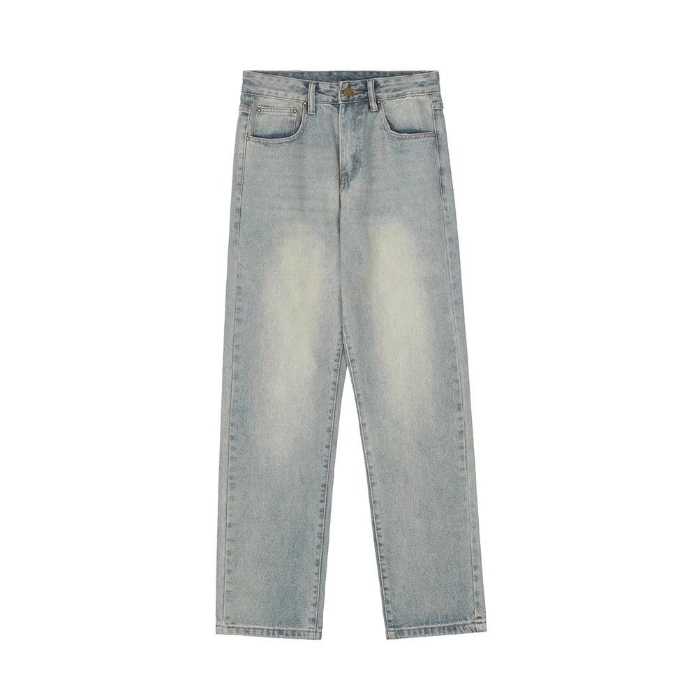 Japanese Brand × Jean Light blue washed distressed trendy loose straight jeans Size US 32 / EU 48 - 1 Thumbnail