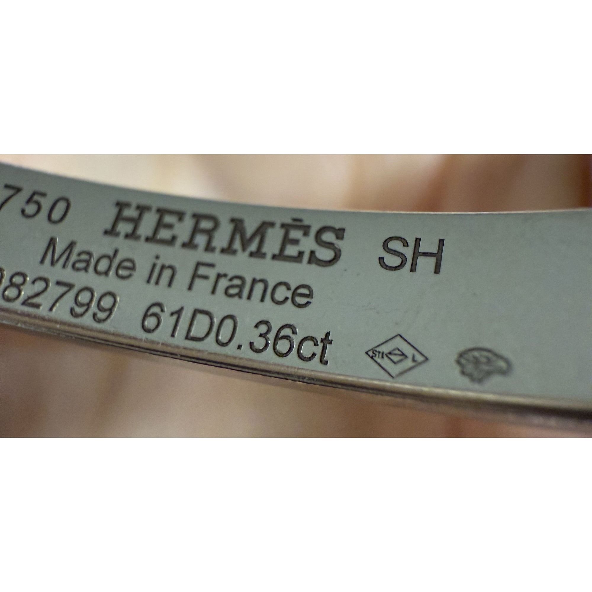 Hermes Hermès Kelly Diamond Lock Bangle 18K White Gold 0.36ct Made Size ONE SIZE - 5 Thumbnail