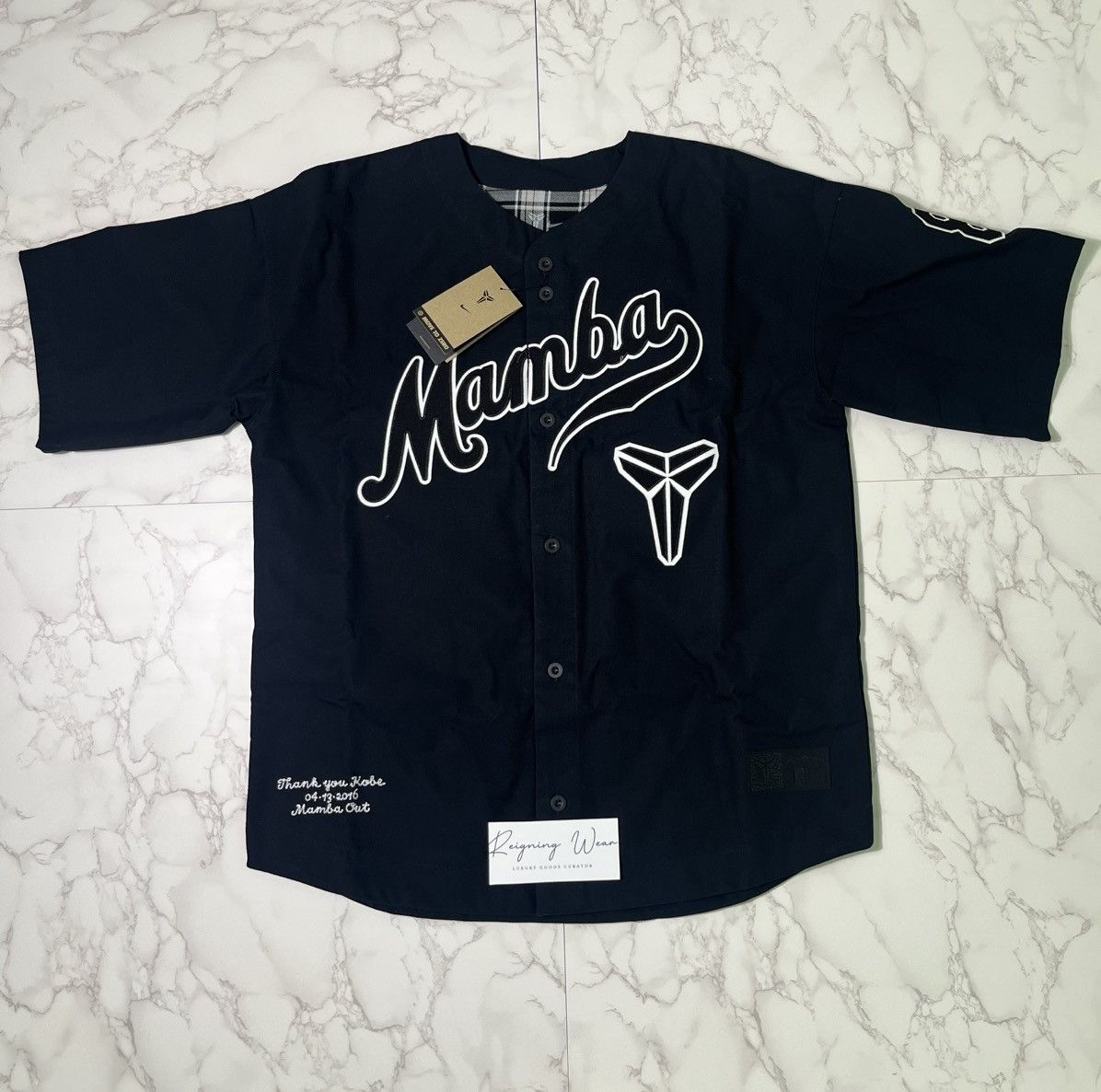 Nike Nike Kobe Bryant Mamba Baseball Jersey White XL IB0007