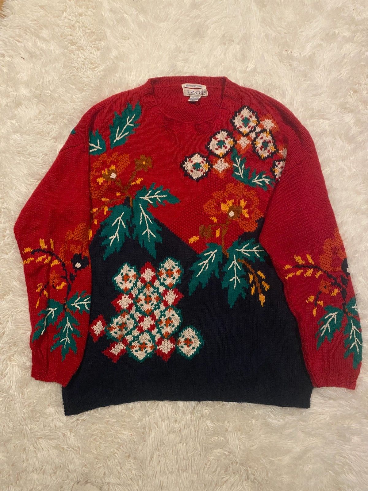 Izod Vintage 90s Izod Men Christmas Cardigan Sweater Knitted by Size US L / EU 52-54 / 3 - 4 Thumbnail