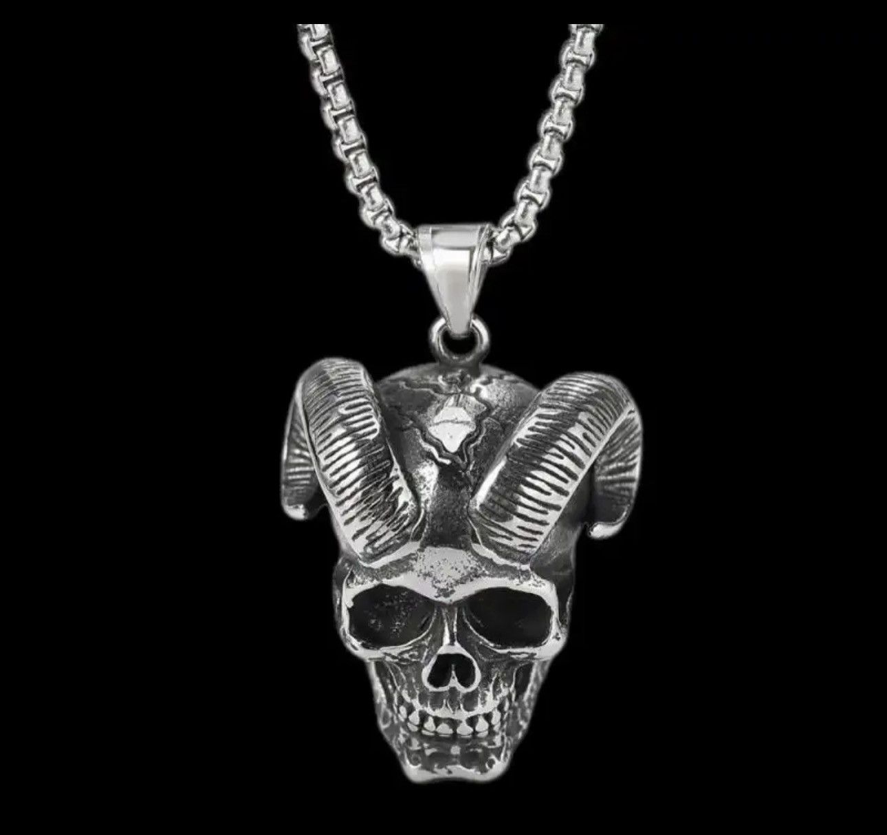 Other Horn skeleton necklace chain pendant Gothic Punk style Size ONE SIZE - 1 Thumbnail