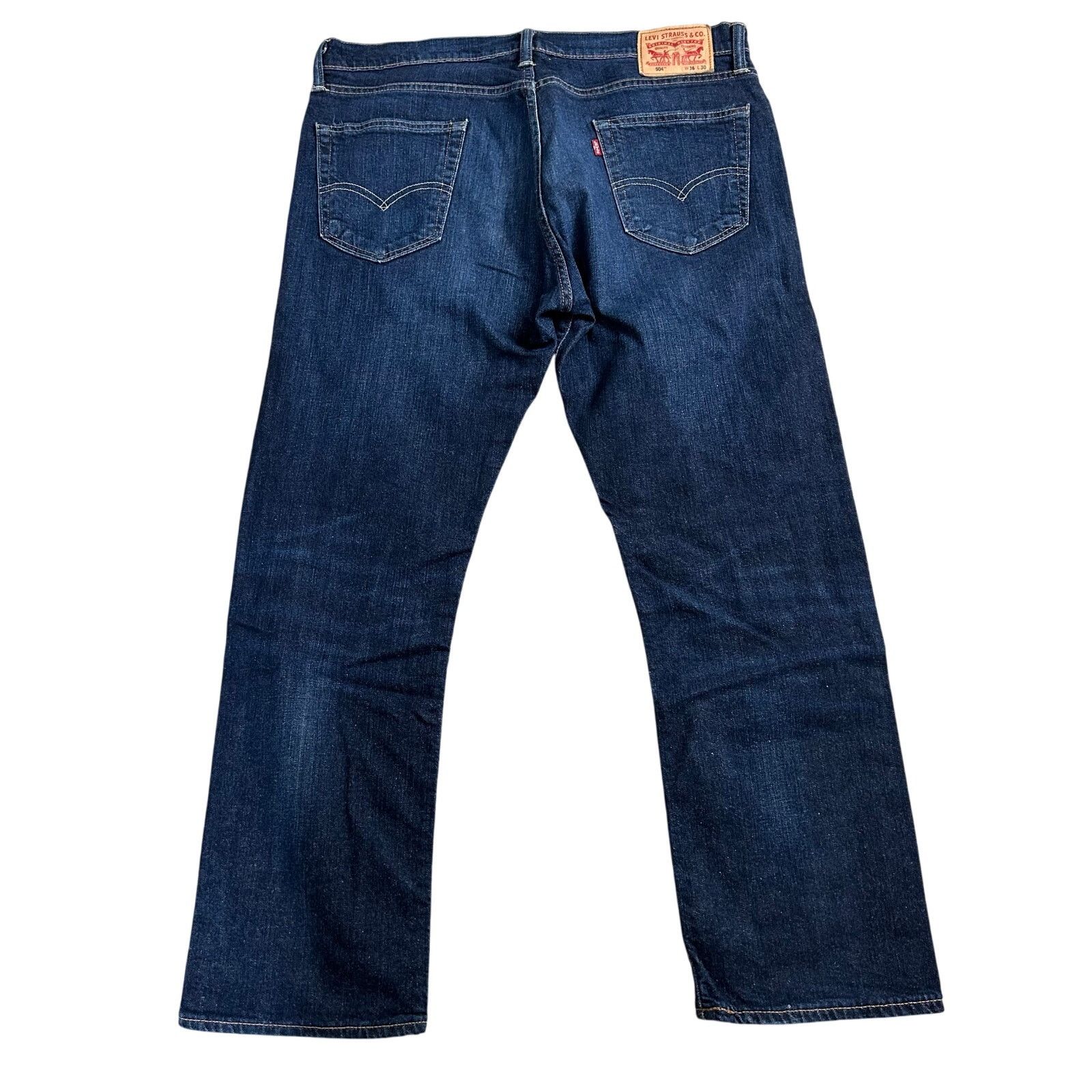 Levi's Levis 504 Straight Leg Dark Wash Denim Blue Jeans 36x28 Size US 36 / EU 52 - 4 Thumbnail