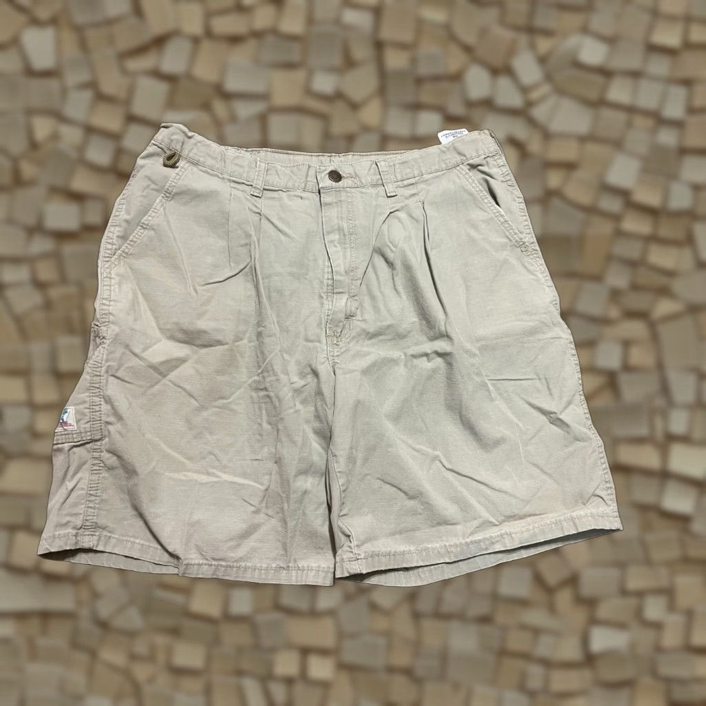 Wrangler Wrangler Shorts Men's 36 Khaki Casual Shorts Flat Front Chino Beige Beige 8 in Inseam Regular Fit Size 36 Summer Fall Spring Vintage: No Mens Size US 36 / EU 52 - 1 Thumbnail