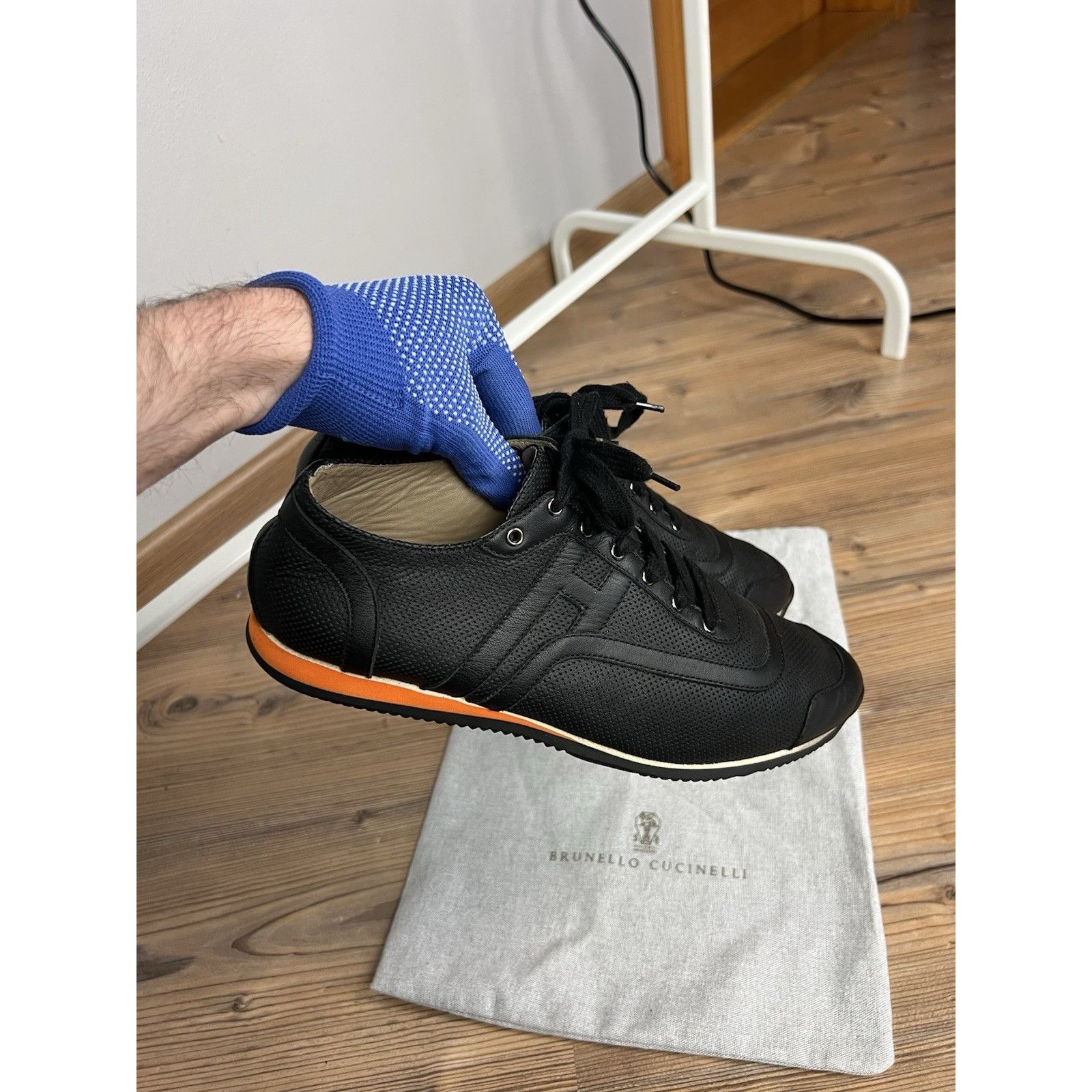 Hermes Hermès Kool Authentic Black Perforated Leather Sneakers Size Size US 9 / EU 42 - 14 Thumbnail