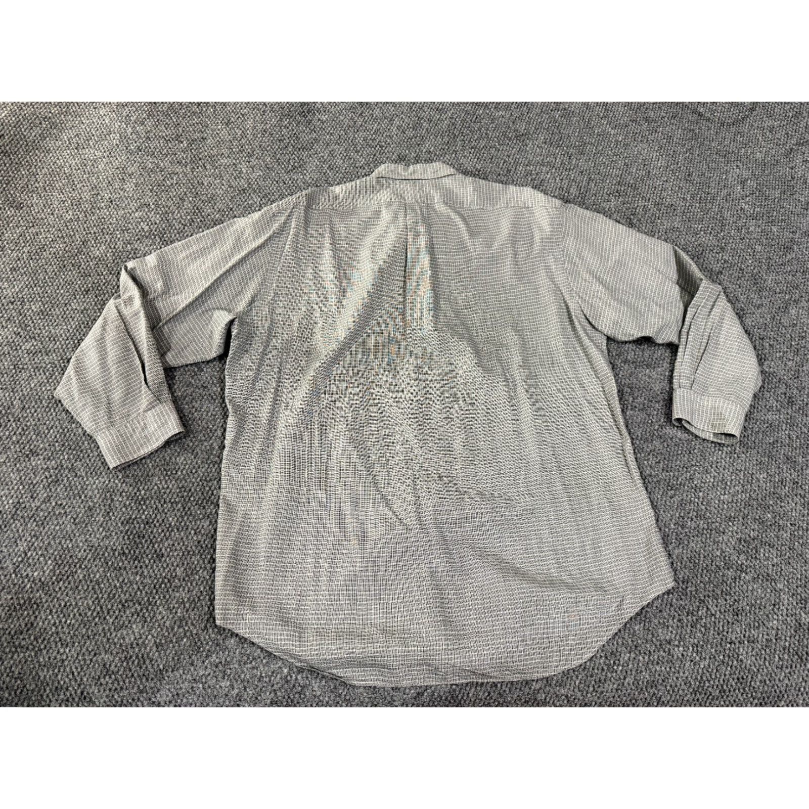 Nautica Ralph Lauren Button Up Shirt Mens 16 32/33 Gray White Check Long Sleeve yarmouth Size US L / EU 52-54 / 3 - 5 Thumbnail