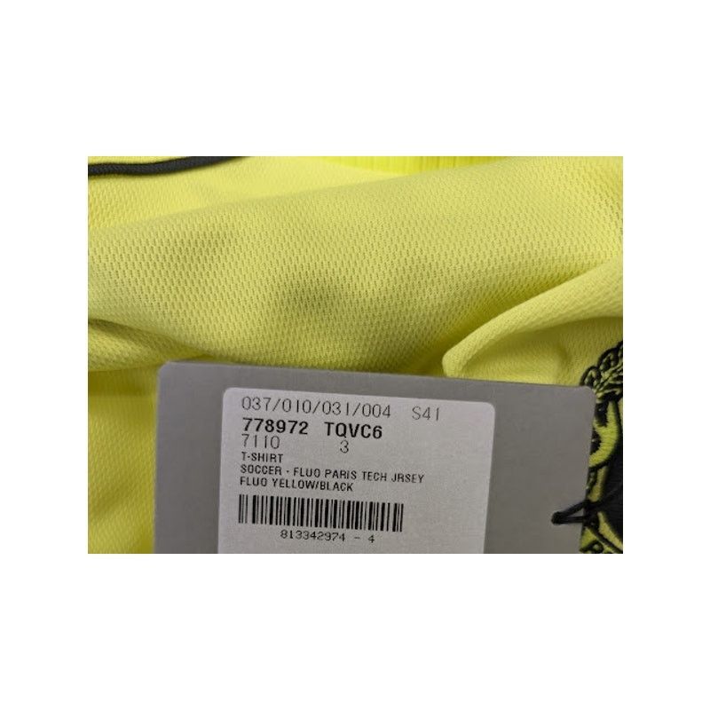 Balenciaga o1rshd1 Soccer Fluo Paris Tech Jersey T-Shirt in Fluo Yellow Size US L / EU 52-54 / 3 - 23 Thumbnail