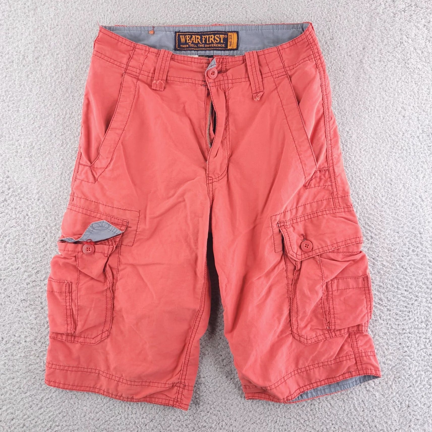 Vintage WearFirst Shorts Mens 28 Cargo Red Hiking Longer Length Size US 28 / EU 44 - 2 Thumbnail