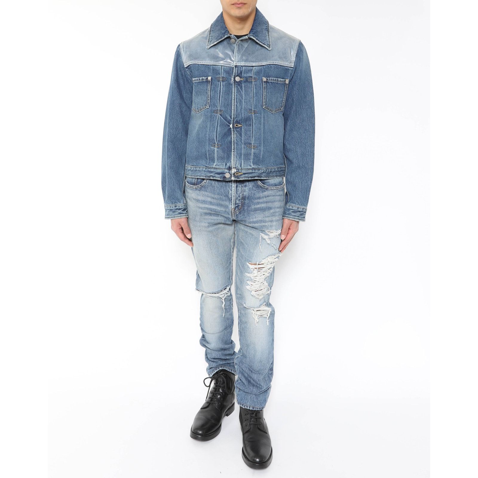 Maison Margiela Denim Jacket with Plastic Panel Size US S / EU 44-46 / 1 - 9 Thumbnail