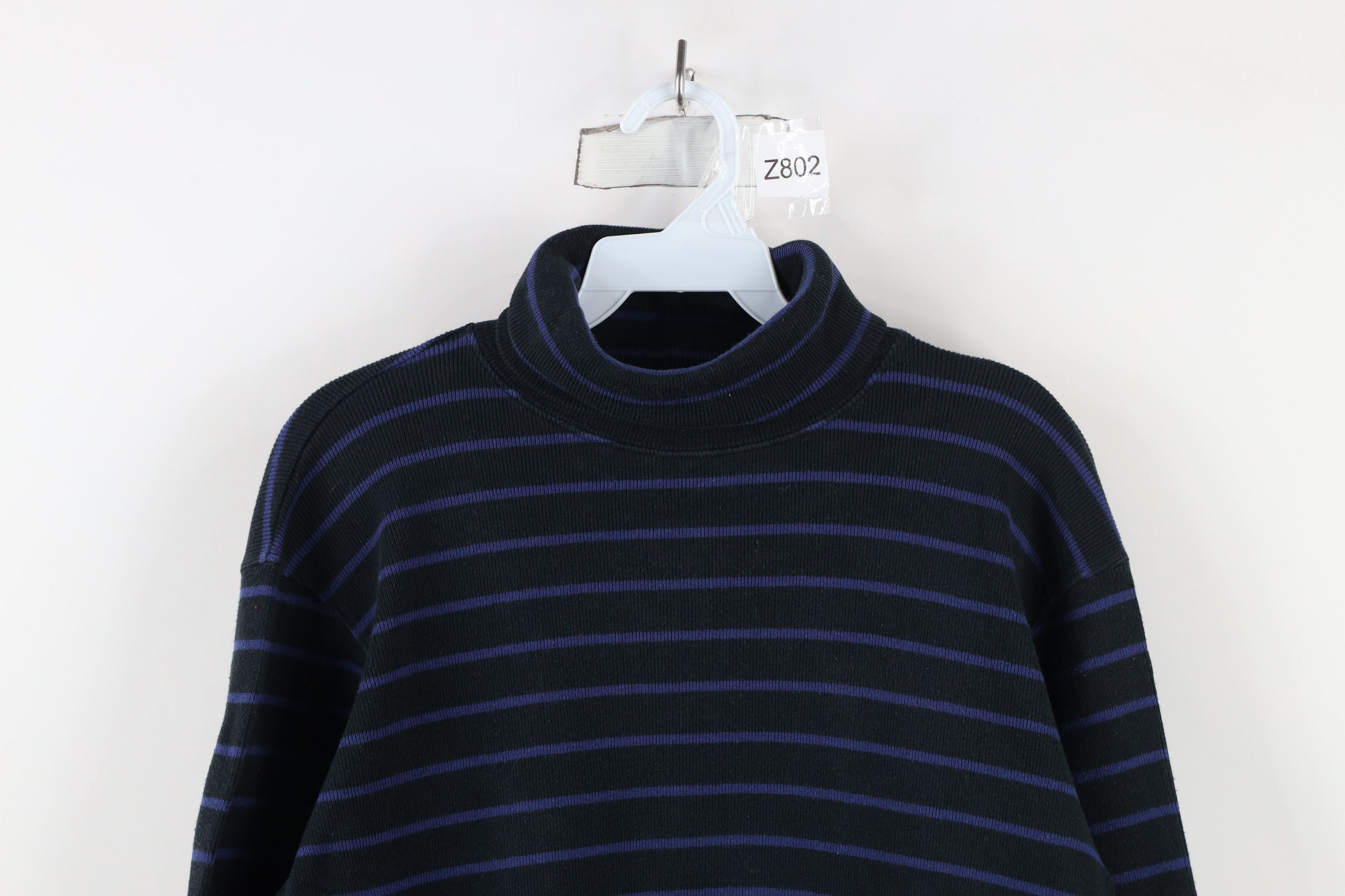 L.L. Bean × Vintage Vintage 90s LL Bean Striped Ribbed Knit Turtleneck T-Shirt Size M / US 6-8 / IT 42-44 - 2 Thumbnail