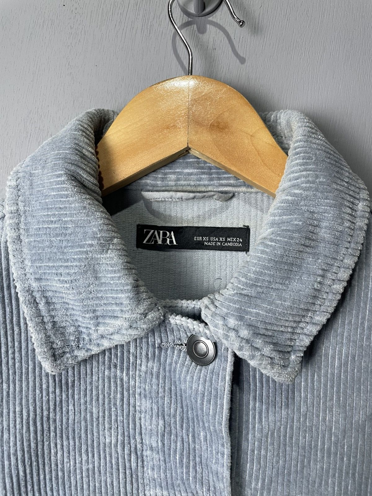 Zara ZARA pale blue button up Corduroy jacket Size XS / US 0-2 / IT 36-38 - 7 Thumbnail