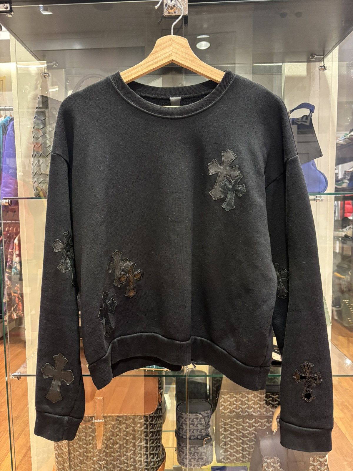 Chrome Hearts Chrome Hearts Cross Patch Crewneck Sweatshirt Size US S / EU 44-46 / 1 - 1 Thumbnail