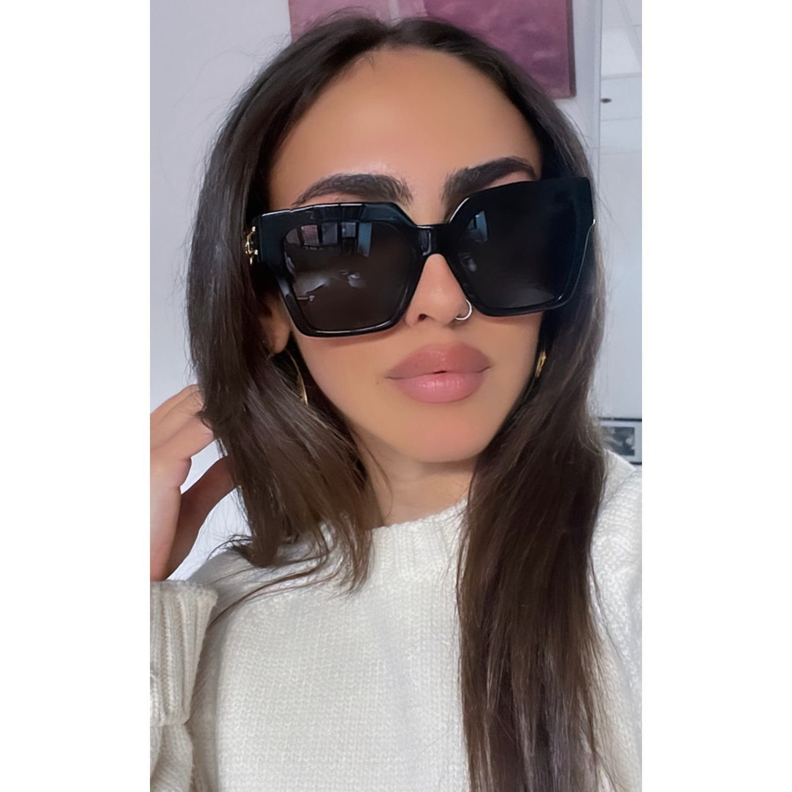 小物 VERSACE Square Wrap Sunglasses Black Versace Sunglasses Black Medusa Gold Square Biggie MOD VE