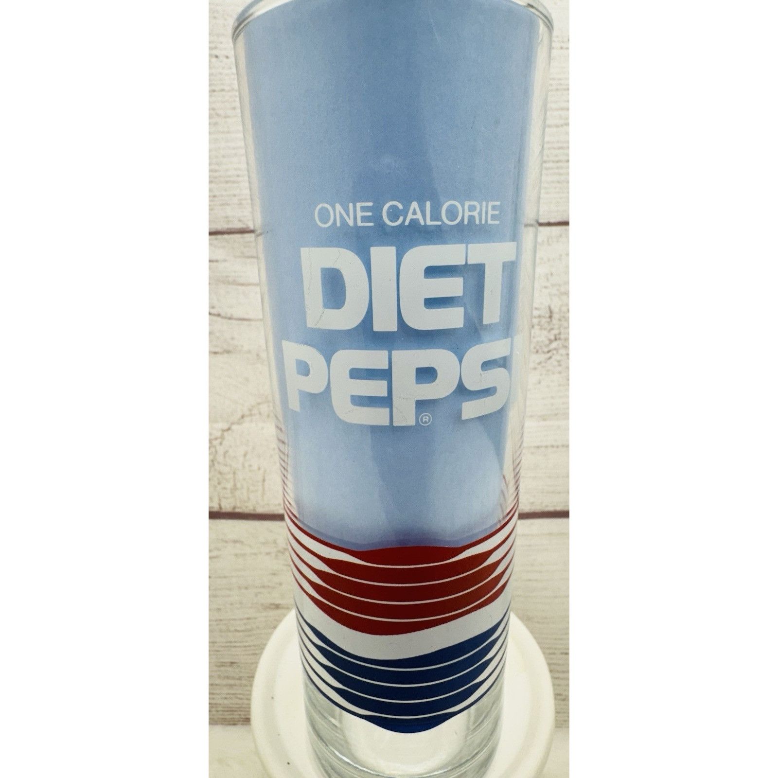 Pepsi Vintage DIET PEPSI One Calorie Logo Tall 7" Glass Tumbler 14 Size ONE SIZE - 3 Thumbnail