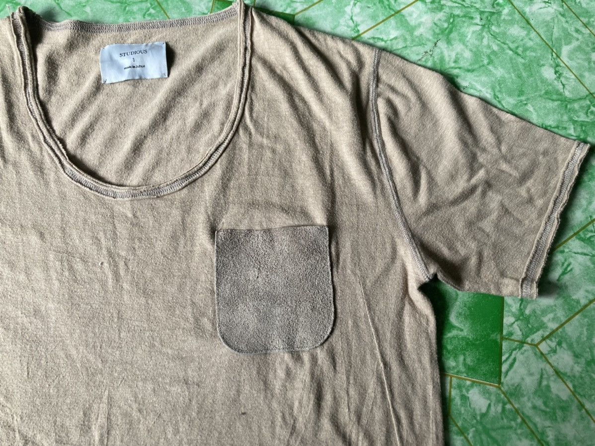 Designer × Japanese Brand × STUDIOUS Studious Genuine leather Pocket Tee Size US L / EU 52-54 / 3 - 2 Thumbnail