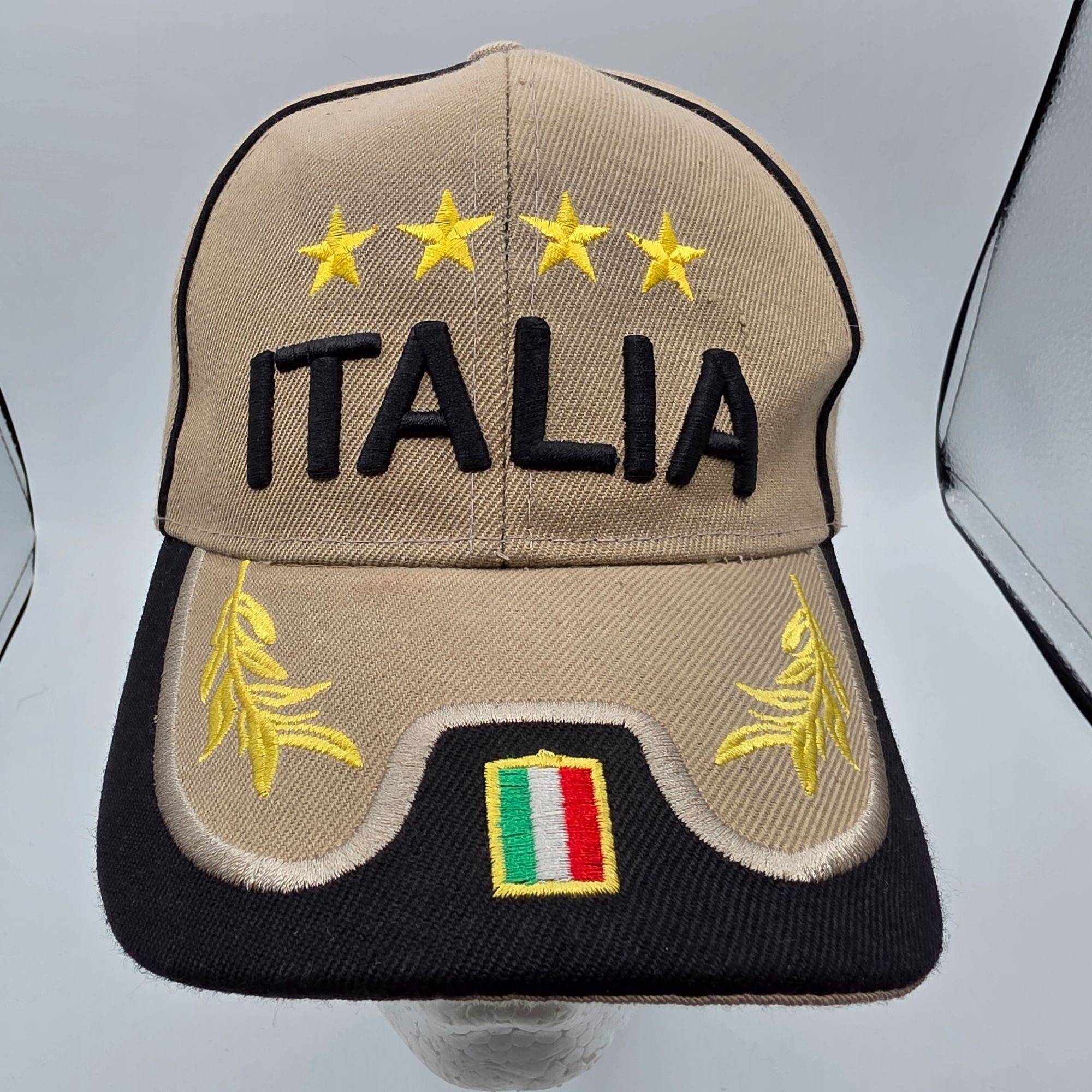 Other Italia Adults Beige Black Baseball Cap Stars Laurel Leaves F Size ONE SIZE - 1 Thumbnail