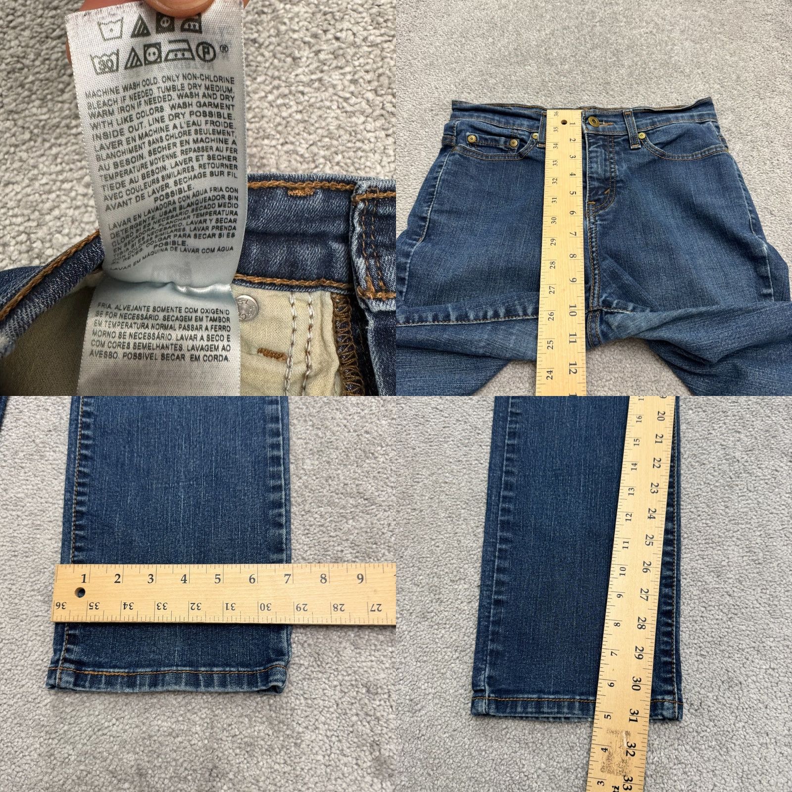 Levi's Levis 512 Slim Straight Jeans Blue Medium Wash 6 Women Denim 27in Waist 31in Inseam - 5-Pocket Button Zip Size 28" / US 6 / IT 42 - 9 Thumbnail