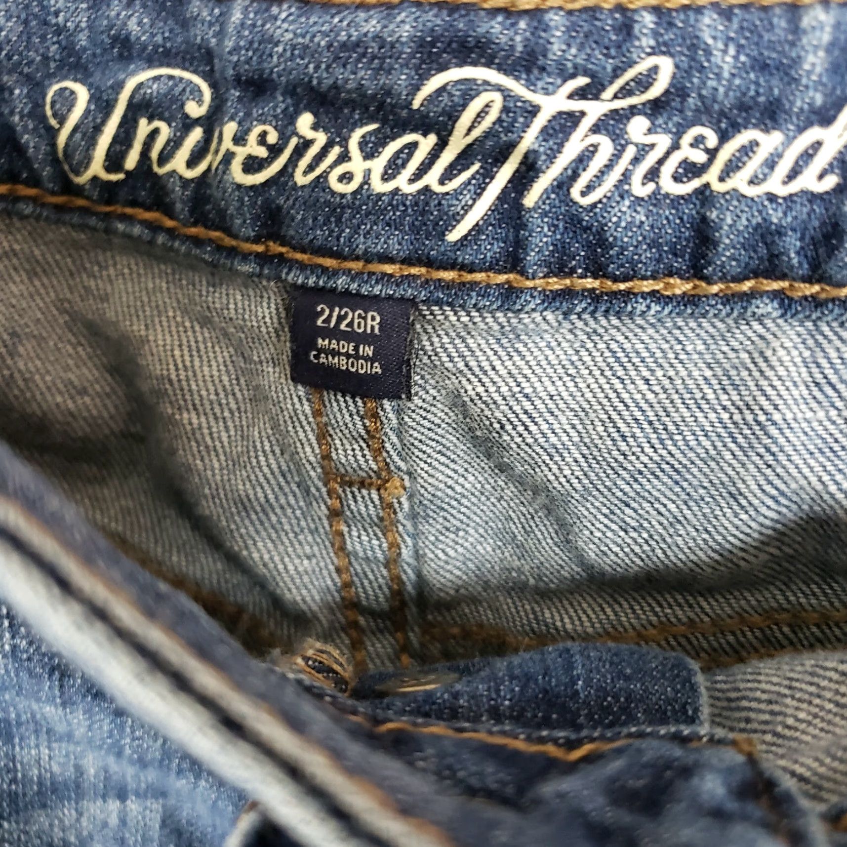 Vintage Universal Thread Womens High Rise Shortie Shorts Sz 2 Blue Raw Hem Button Fly Denim Casual Vintage No Size 26" / US 2 / IT 38 - 3 Thumbnail