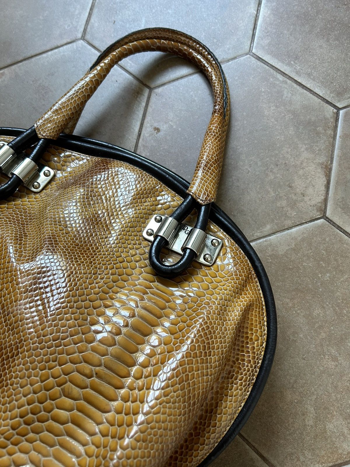 Japanese Brand VINTAGE AVANT-GARDE BAG LEATHER PYTHON ALIGATOR Size ONE SIZE - 5 Thumbnail
