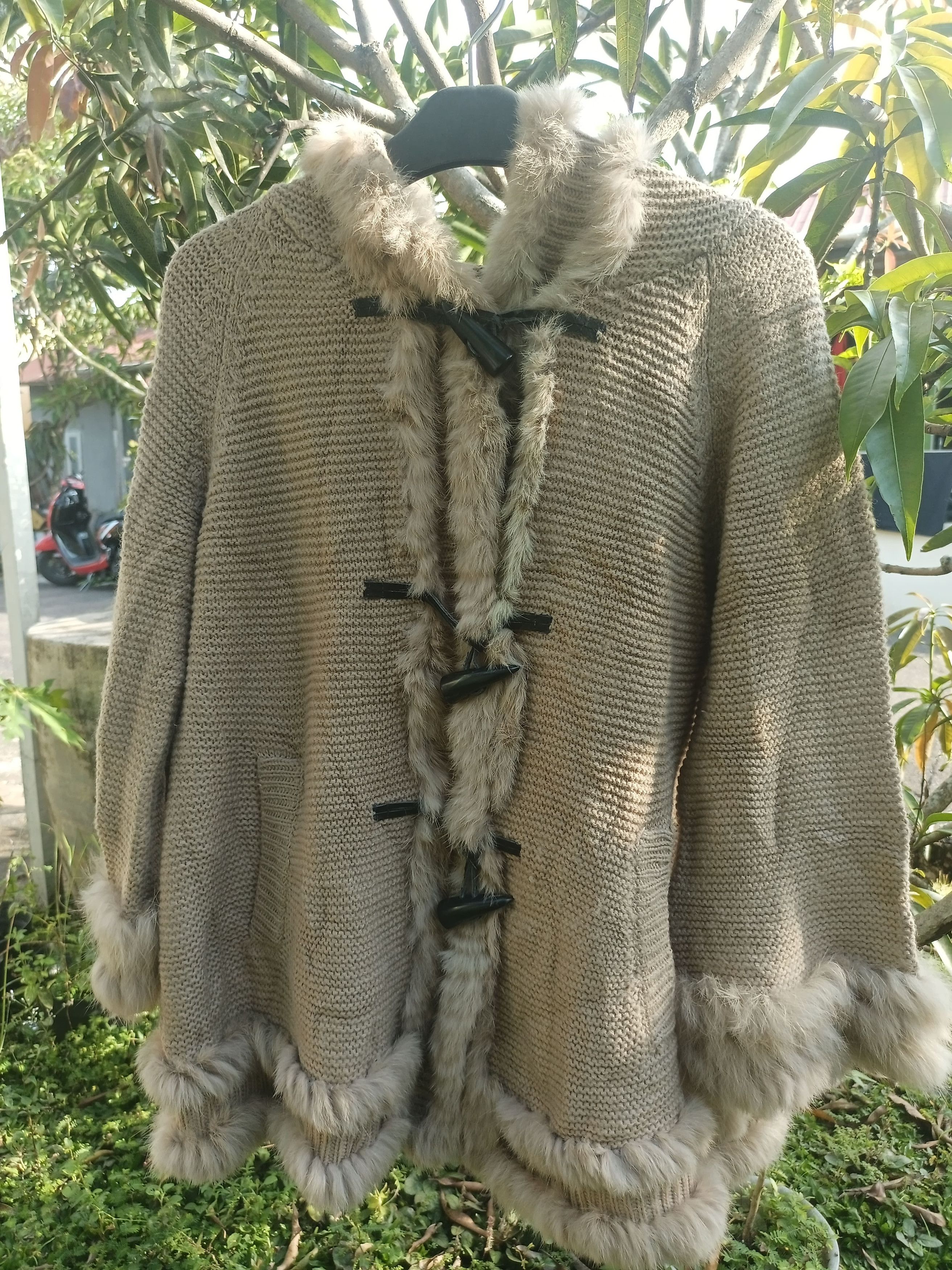 Designer × Japanese Brand VICKY Faux Fur Knit Toggle Jacket Size L / US 10 / IT 46 - 21 Thumbnail