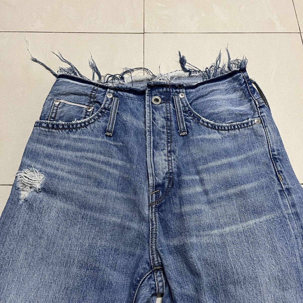 If Six Was Nine × Japanese Brand × Le Grande Bleu (L.G.B.) G.o.a Nimes Raw Cut Selvedge Jeans Size 29" - 5 Thumbnail