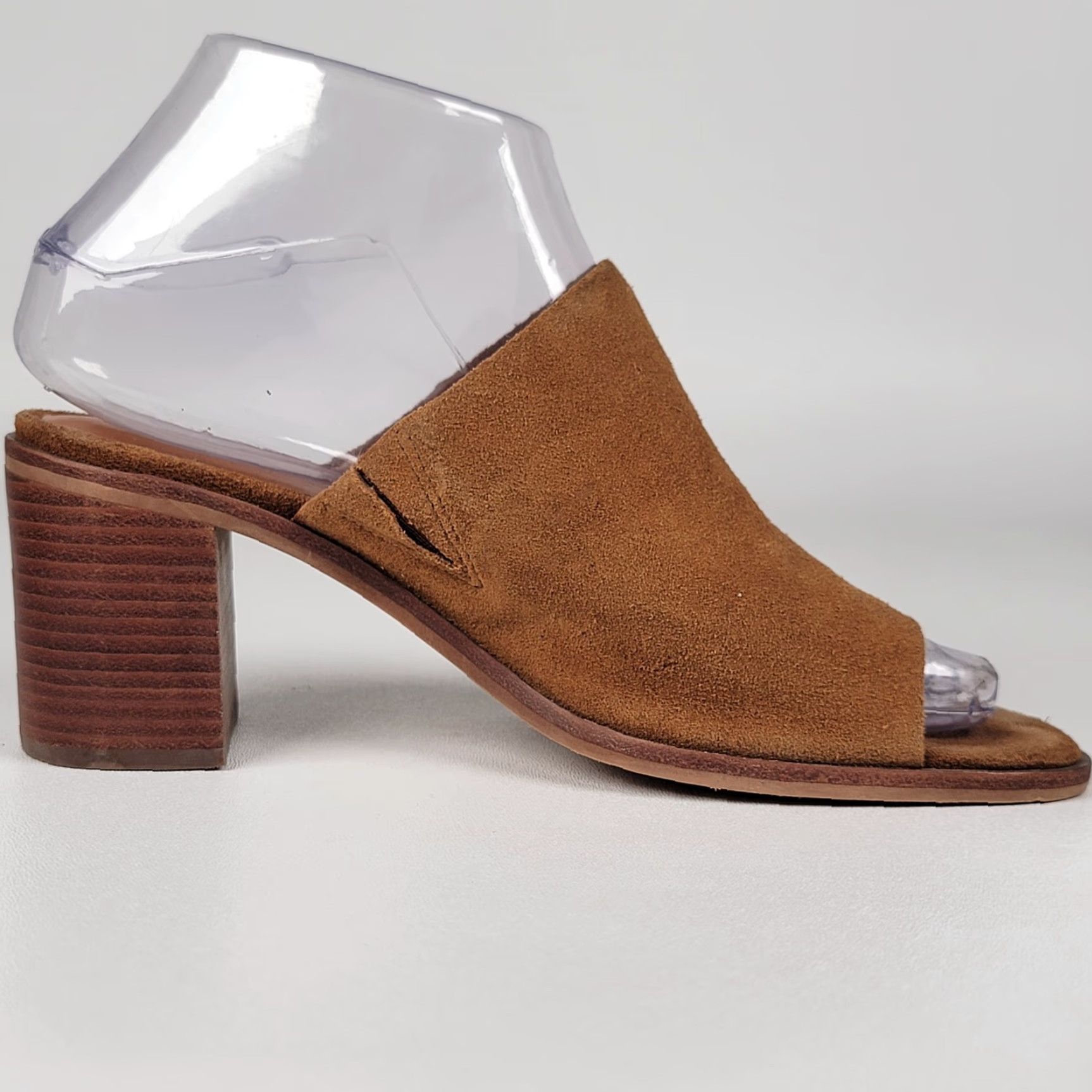 Lucky Brand Lucky Brand Sayvan Topanga Verona Suede Heeled Mules Women Size 6 M Brown Slip On Slide Size US 6 / IT 36 - 6 Thumbnail