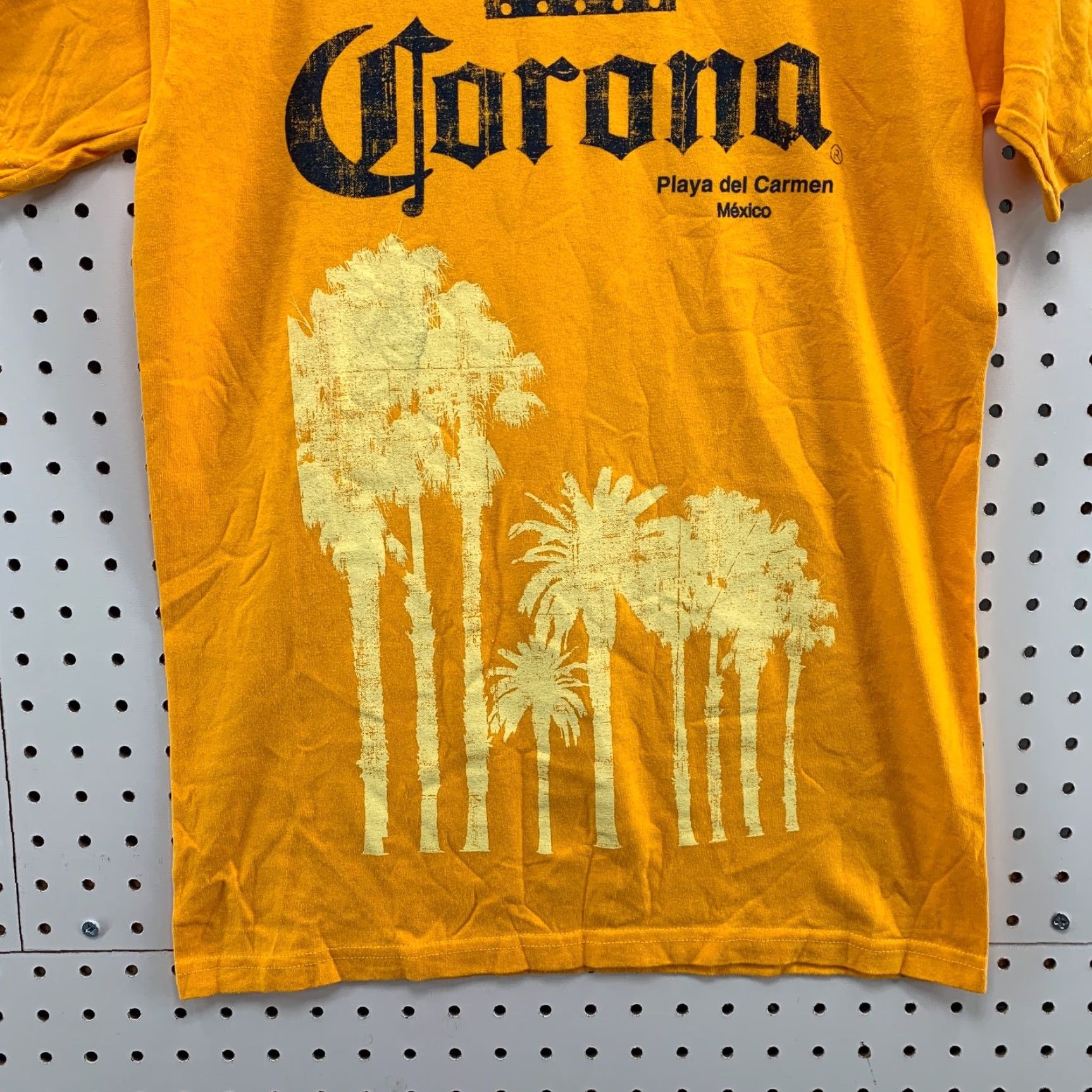 Spell NEW Corona Beer Shirt Mens Small Yellow Short Sleeve Spell Out 17x28 Size US S / EU 44-46 / 1 - 3 Thumbnail