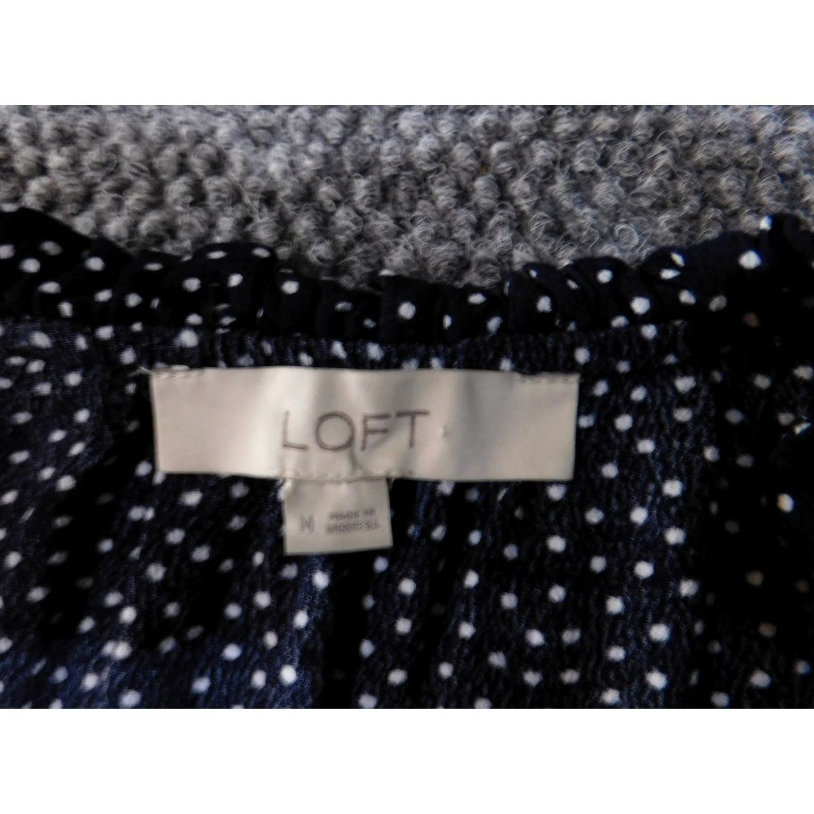 Loft LOFT Blouse Womens Medium Navy Blue White Polka Dot Sleeveless Tie Neck Top Size M / US 6-8 / IT 42-44 - 4 Thumbnail