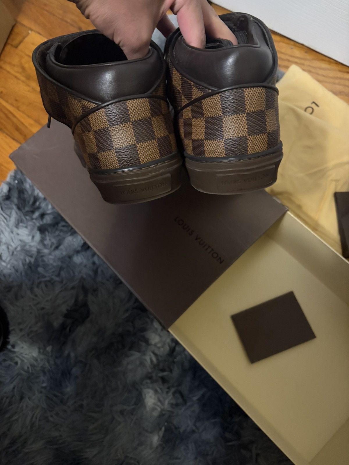 Louis Vuitton Louis Vuitton Acapulco Damier Ebene canvas mid-top sneakers Size US 9.5 / EU 42-43 - 3 Thumbnail
