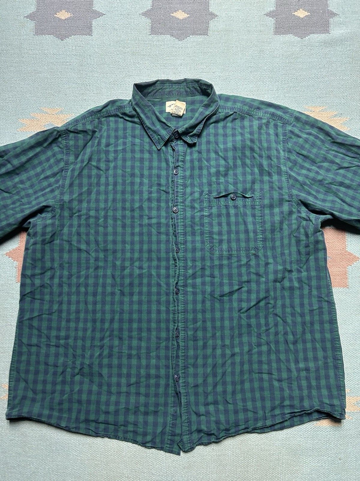 Vintage Blue mountain button shirt plaid cotton lightweight XXL Size US XXL / EU 58 / 5 - 2 Thumbnail