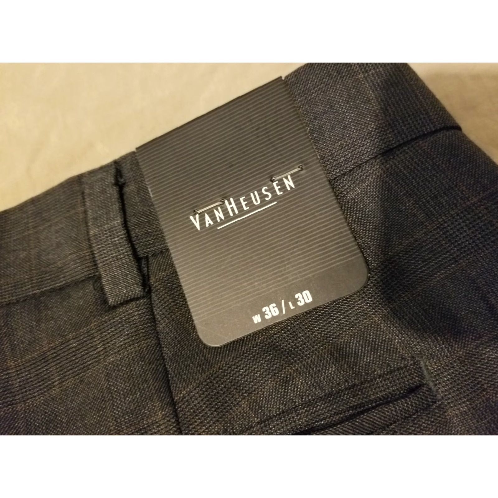 Van Heusen VAN HEUSEN Mens Dress Pants 36x30 Gray Regular Inseam 30 Chino Slack Trousers Pants Size US 36 / EU 52 - 4 Thumbnail