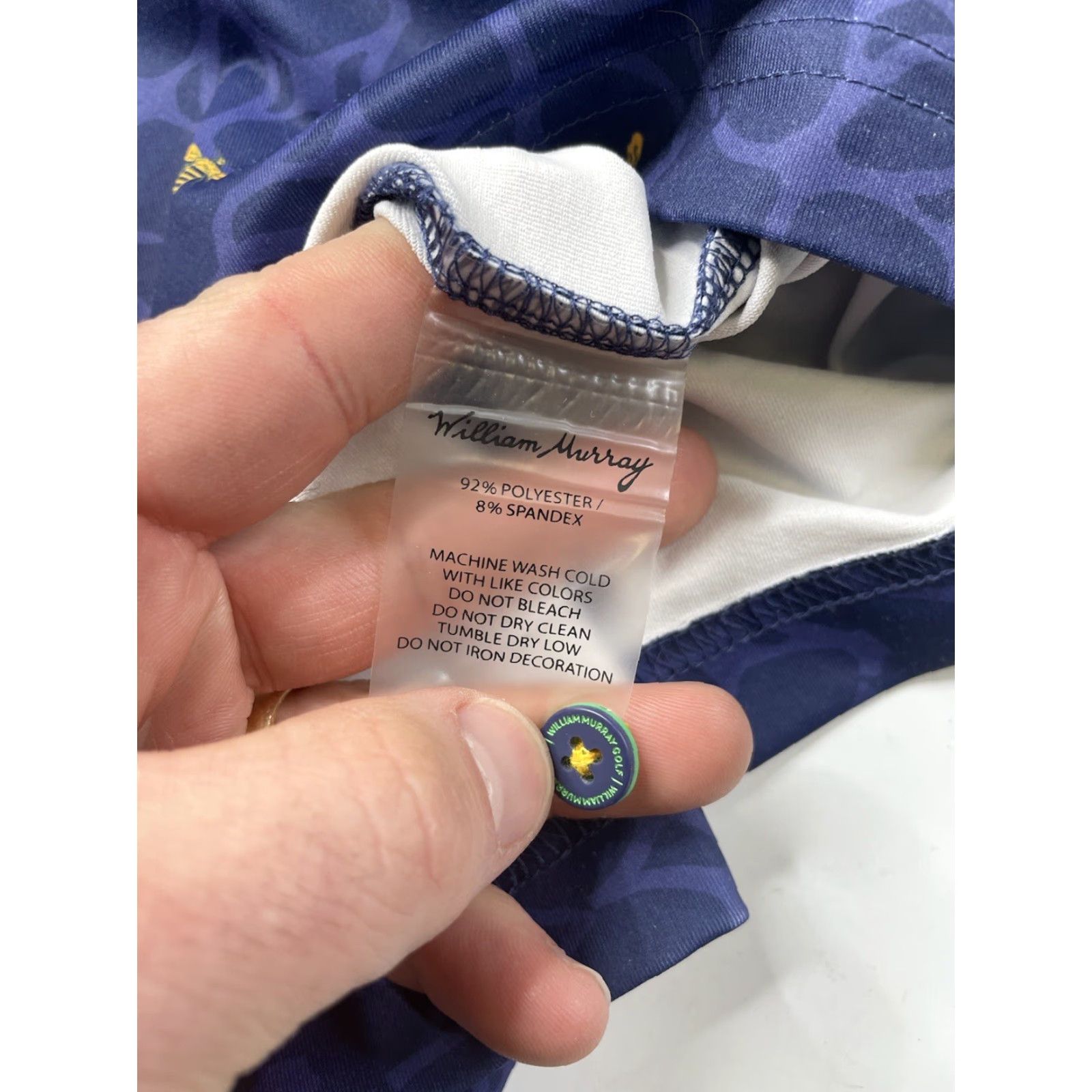Vintage William Murray Mens Polo Golf Shirt Blue Bees Bill Golfer Club Logo Medium Shirt Size US M / EU 48-50 / 2 - 6 Thumbnail
