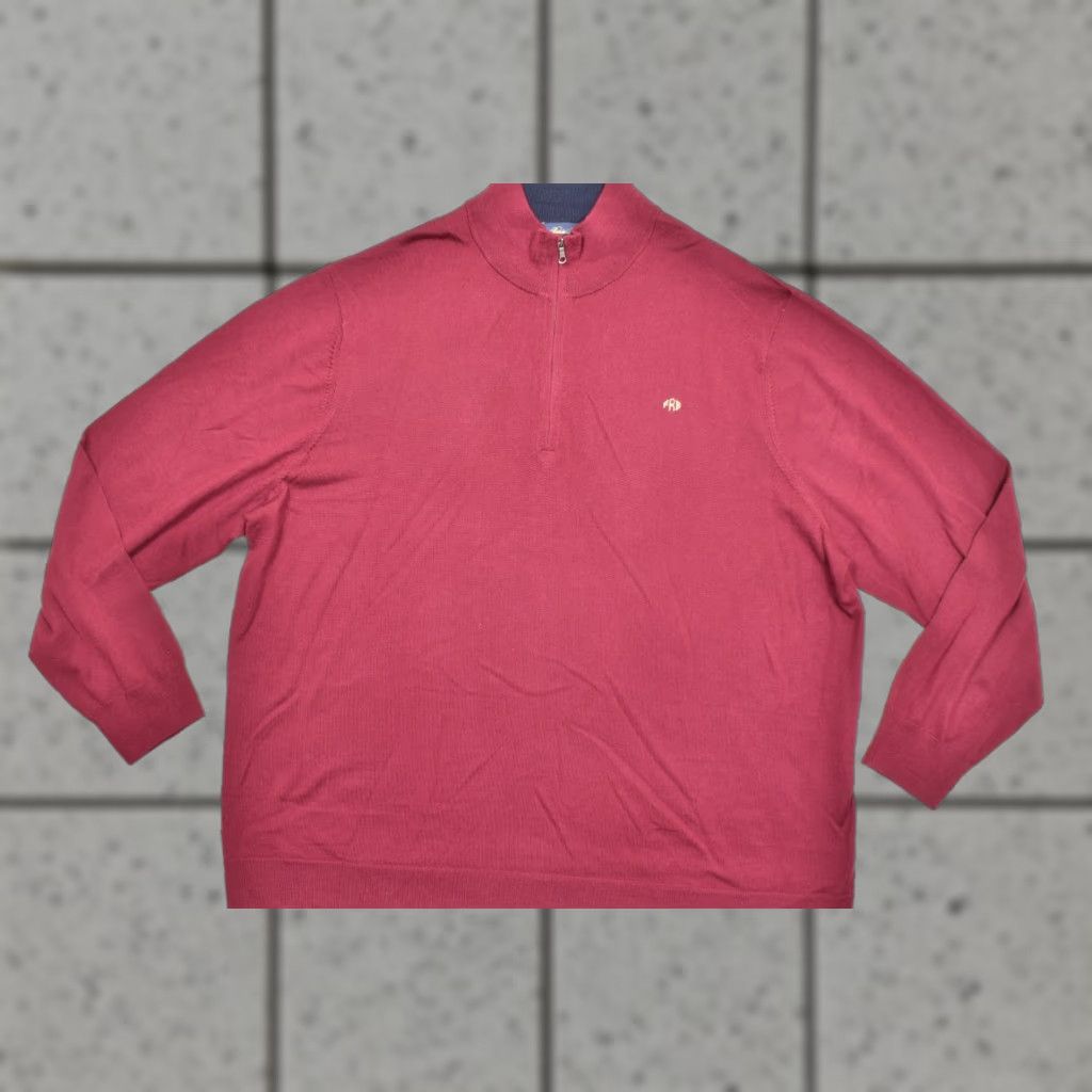 Brooks Brothers VINTAGE? No. Brooks Brothers 3XLT Men's Red 1/4 Zip Pullover Sweater 100% Merino Wool Solid Knit Zipper Regular Big & Tall Mens Size US XXL / EU 58 / 5 - 1 Thumbnail