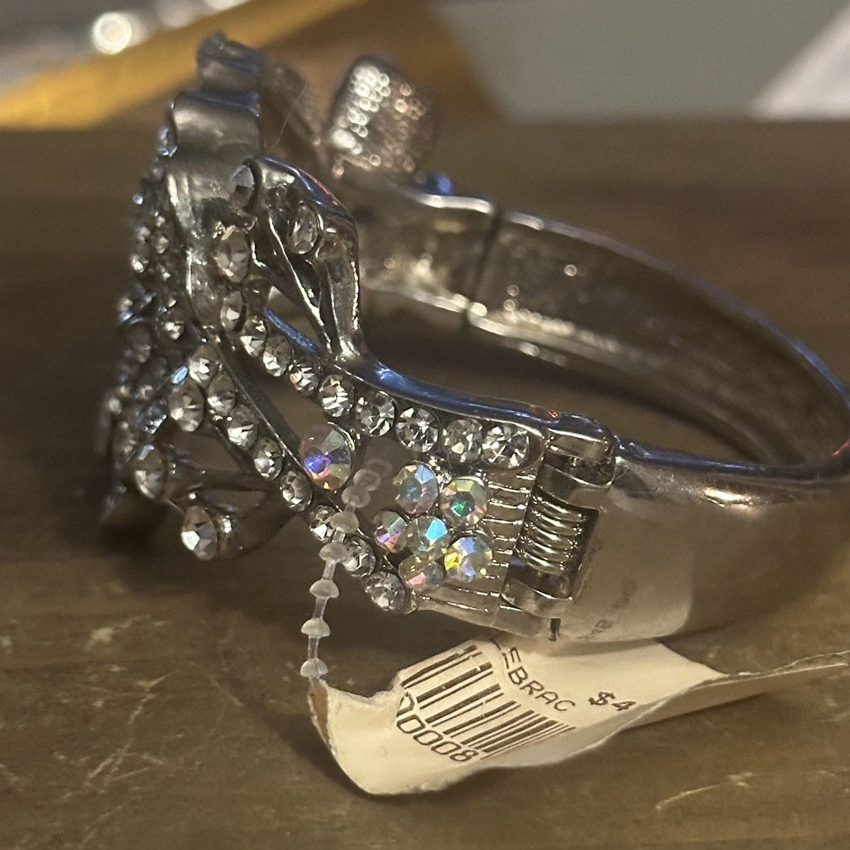 Vintage Vintage Austrian crystal rhinestone flower hinged bracelet Size ONE SIZE - 4 Thumbnail