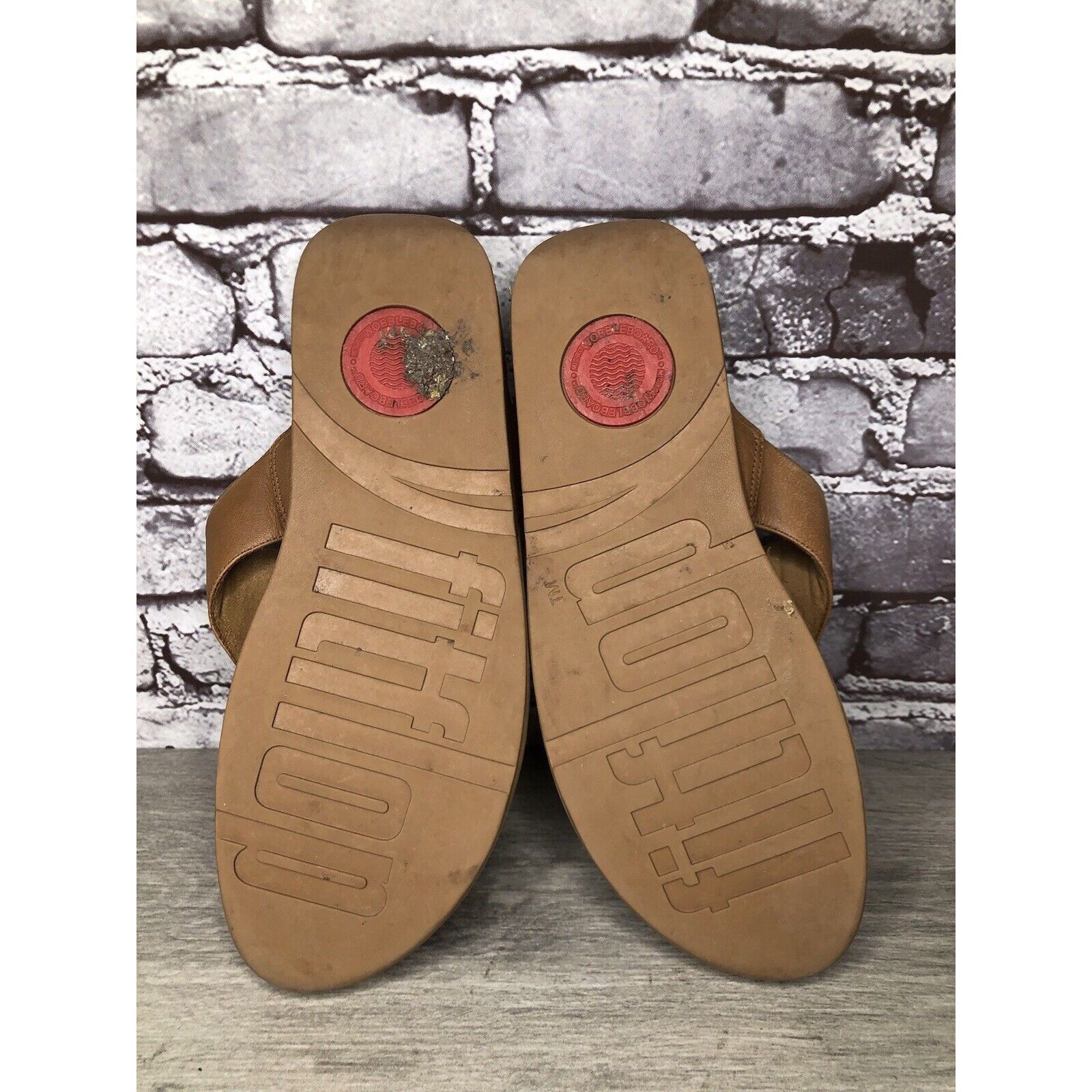 Other Fitflop Camel Tan Leather Flip Flop Wobble Board Sandals Wom Size US 10 / IT 40 - 6 Thumbnail