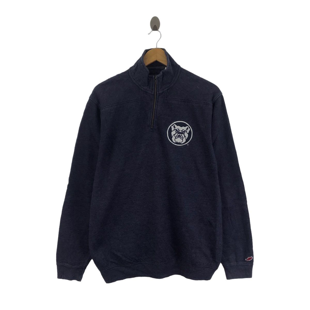 TRIBLEND SWEATS LEAGUE Bulldog Embroidered Logo Half Zipper