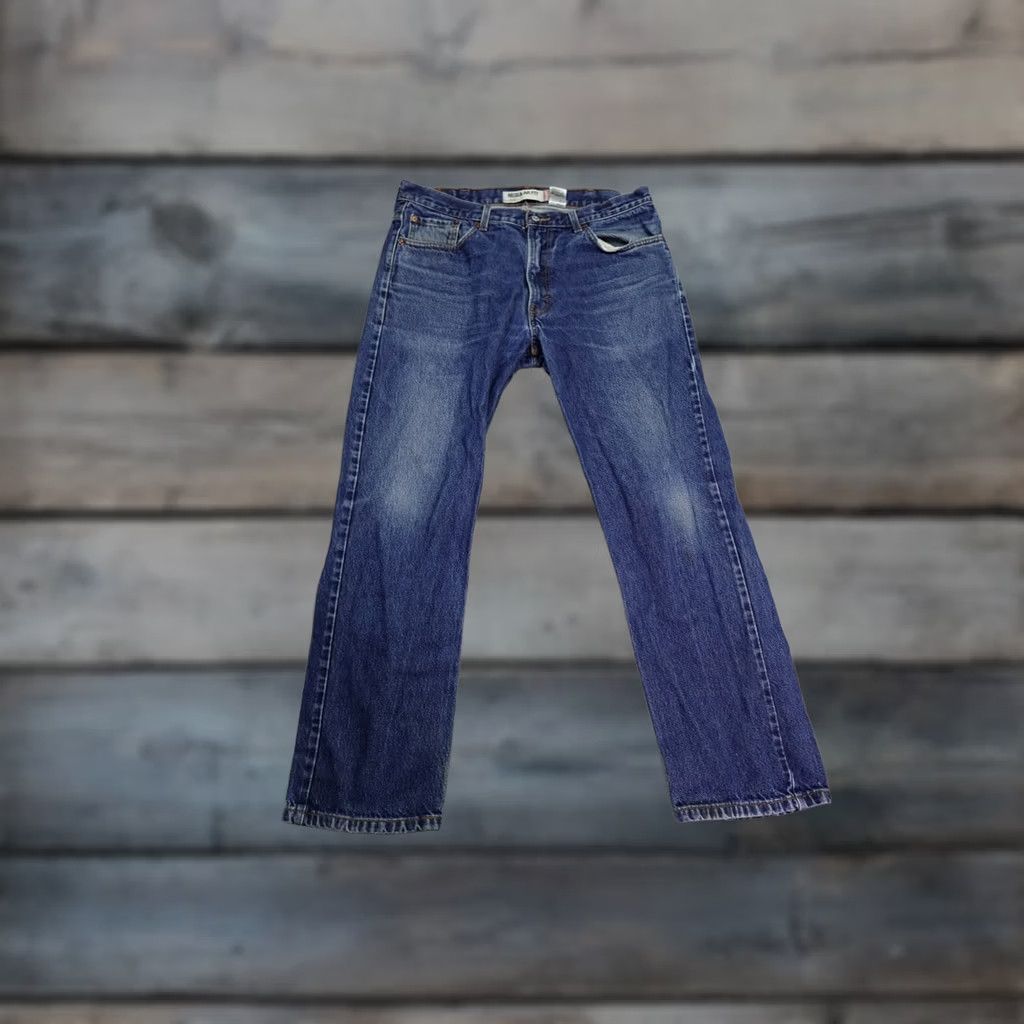 Levi's Levi's 505 Jeans Mens 38x32 Blue Regular Fit Western Cowboy Rancher Dark Wash Size US 38 / EU 54 - 1 Thumbnail