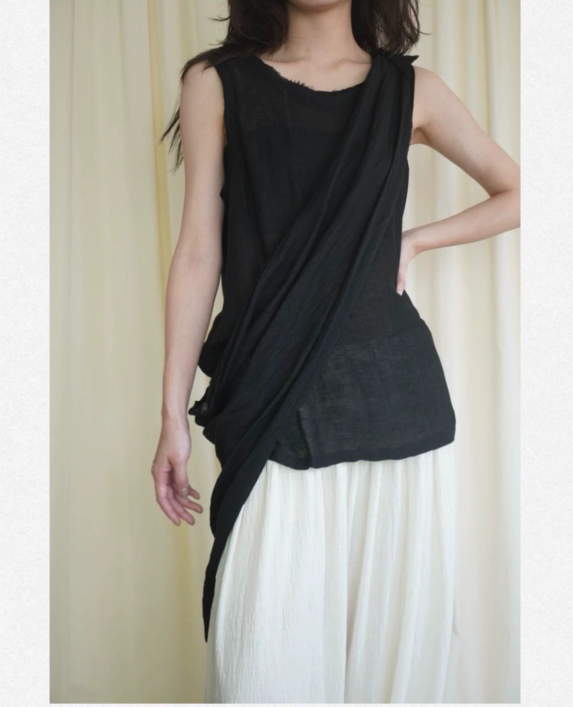 Yohji Yamamoto Yohji Yamamoto 2000s Linen Suspender Sleeveless Top Size ONE SIZE - 1 Thumbnail