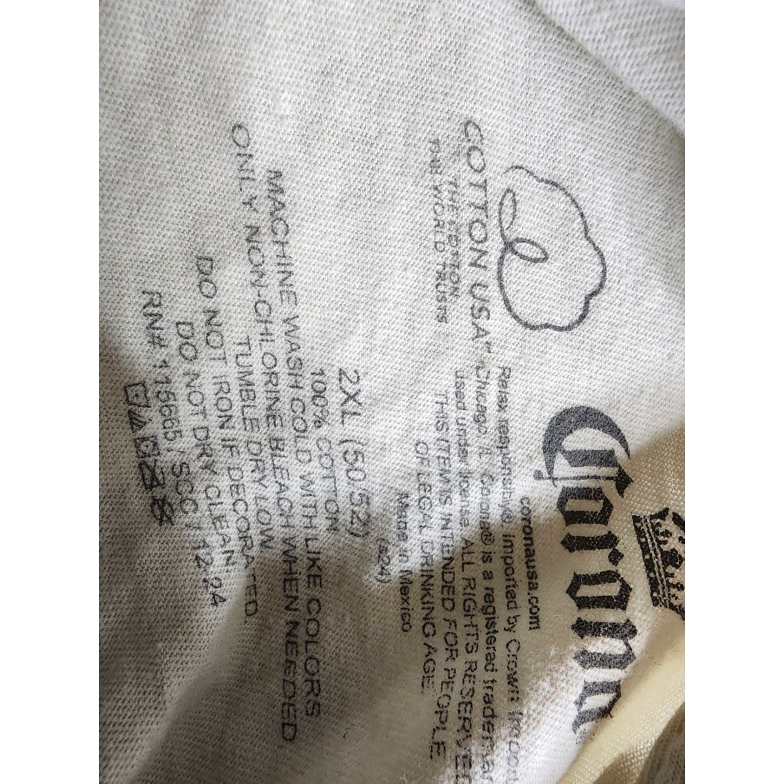 Vintage Corona Extra Beer Graphic Print T-Shirt Mens 2XL Beige Cotton Crew Neck Short Sleeve Size US XXL / EU 58 / 5 - 6 Thumbnail
