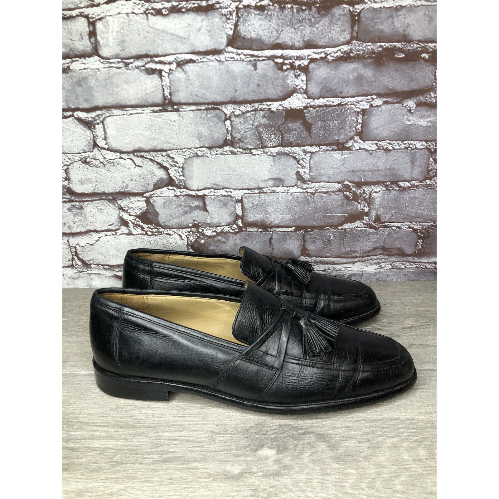 Johnston & Murphy Johnston & Murphy Black Leather Tassel Loafers Dress Shoes M Size US 11 / EU 44 - 13 Thumbnail