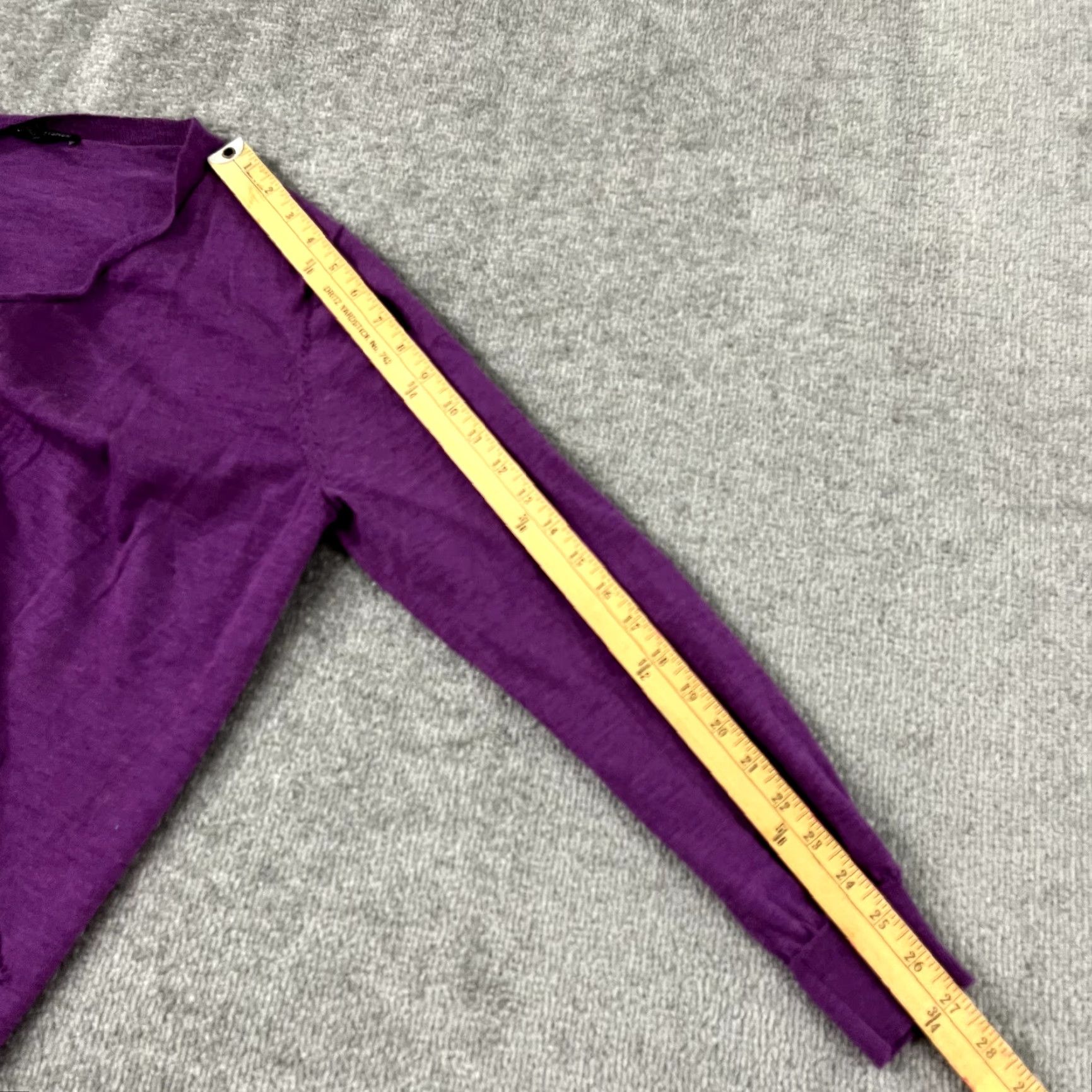 Eileen Fisher EILEEN FISHER Sweater Cardigan Womens Large Purple 100% Wool Open Front Wrap Size L / US 10 / IT 46 - 6 Thumbnail