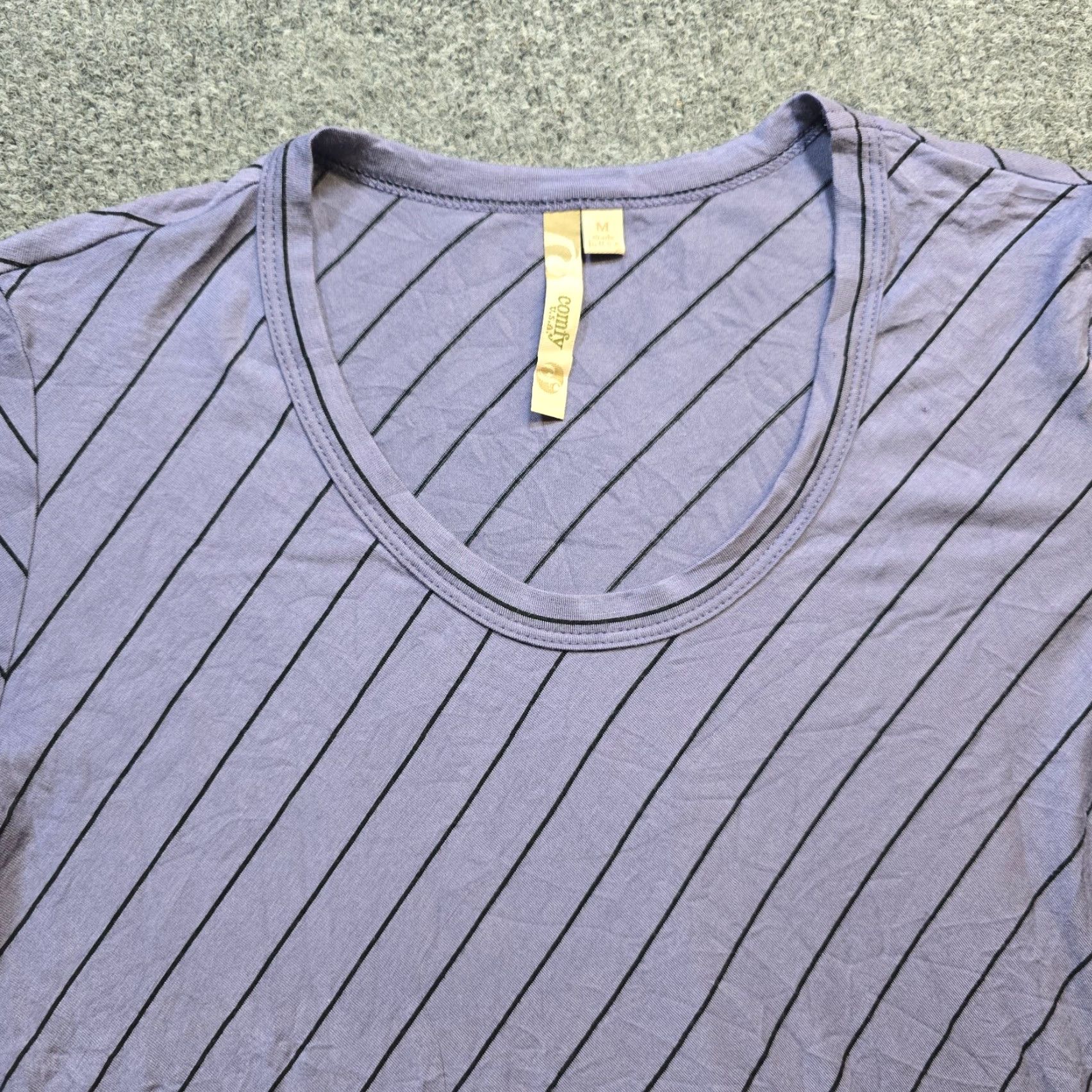 Vintage Comfy USA Dress Womens Medium Blue Striped Tunic Stretch Tie Long Sleeve Casual Size M / US 6-8 / IT 42-44 - 2 Thumbnail