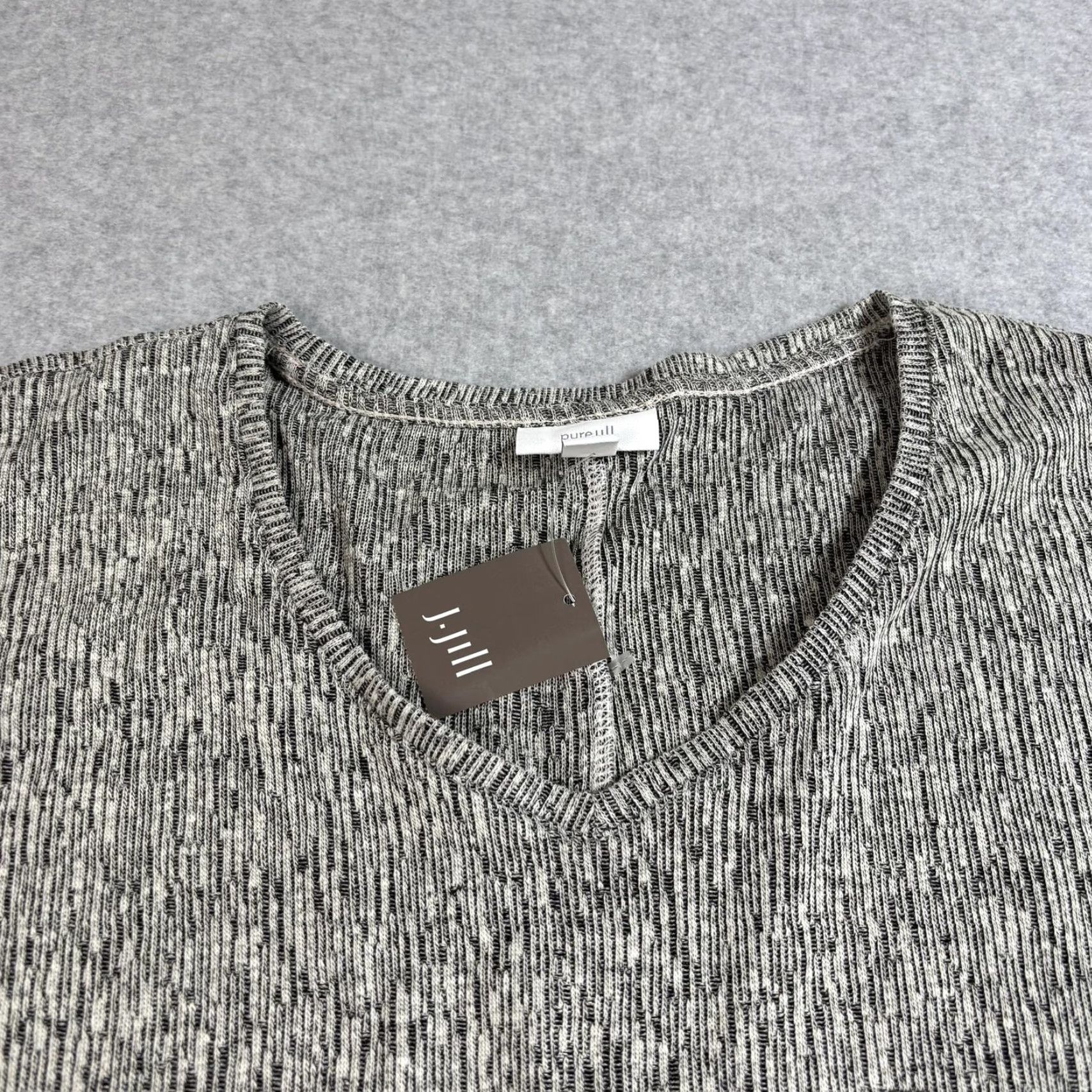 J. Jill VINTAGE J. Jill Pure Jill Sweater Shirt Women Medium Petite Gray V-Neck Tunic Dress Capsule Size M / US 6-8 / IT 42-44 - 7 Thumbnail